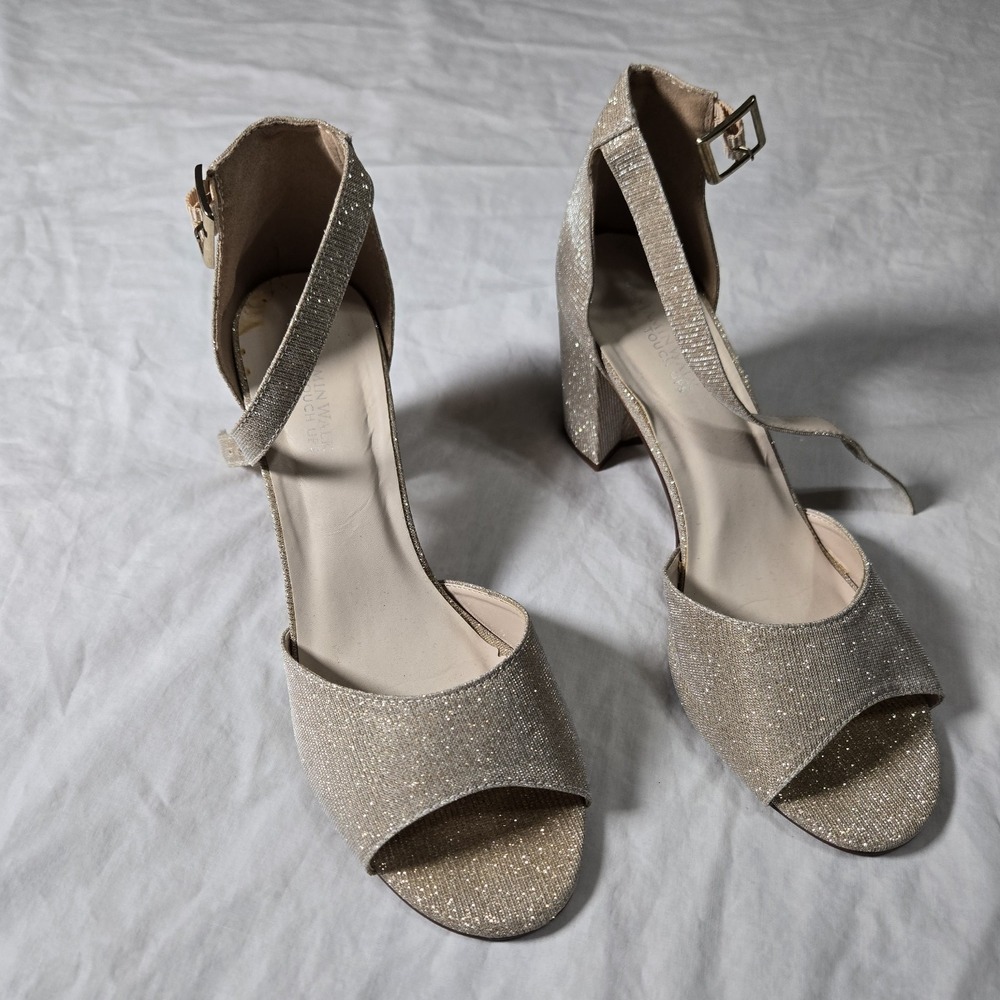 Benjamin Walk Touch Ups Shoes Heels Sandles Size 9M Gold Sparkl Wedding  Dressy‎